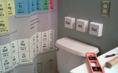 Fürdőszoba dekoráció kocka kémikusoknak